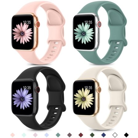 4-pak Sportsbånd Kompatibel med Apple Watch Band 38/40/41mm Silikon Udskiftningsarmbånd til iWatch Ultra/Ultra 2 Serie 9 8 7 6 5 4 3 2 1