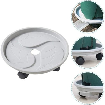 *Rund mobil växtkruka med flyttbara hjul Mobil vagn*