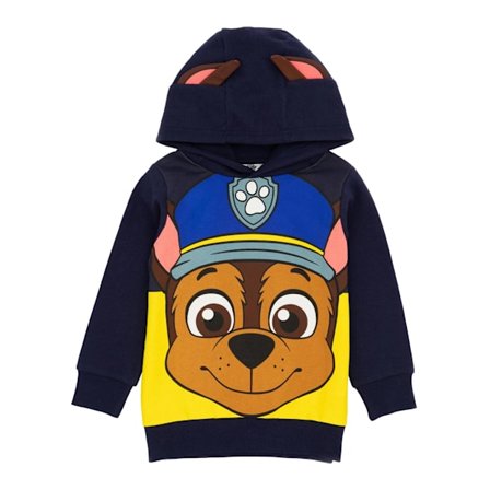 Paw Patrol Barn Hoodie med 3D-öron för barn/barn, Chase, 2-3 år, marinblå