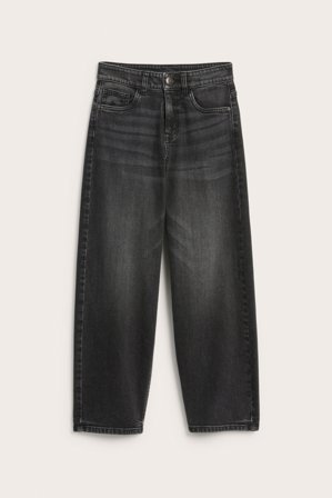Kappahl | Loose jeans mid waist wide leg Hopeanharmaa 152 | Hopeanharmaa