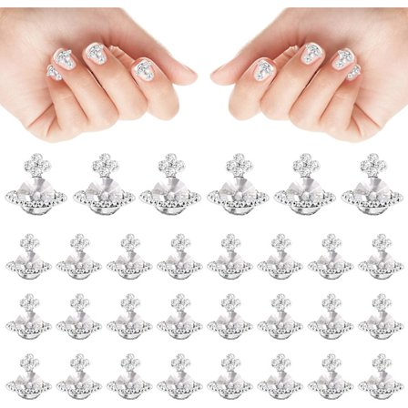 20 st Planet Nail Charms, 3D Nail Rhinestones Nail Art Zircon Alloy Manicure Smycken Söta Glitter Nail Accesso
