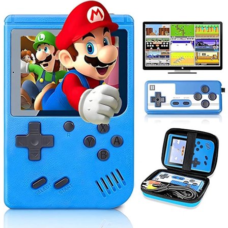 Retro Håndholdt Spillkonsoll med 400 Klassiske FC-spill - 3,0 tommers skjerm Bærbare Videospillkonsoller (Blå)