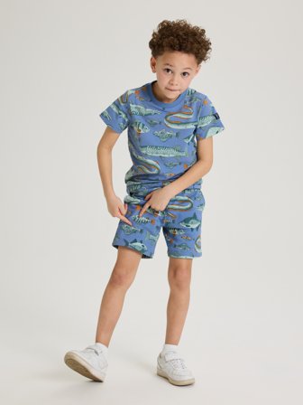 Polarn O. Pyret Sweatshirtshorts fiskar - 92 - barnkläder - blue