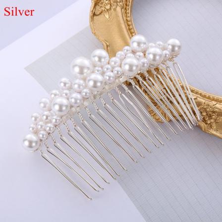 1 St Pearl Hårnål Brudhuvudstycke Brudspänne Silver