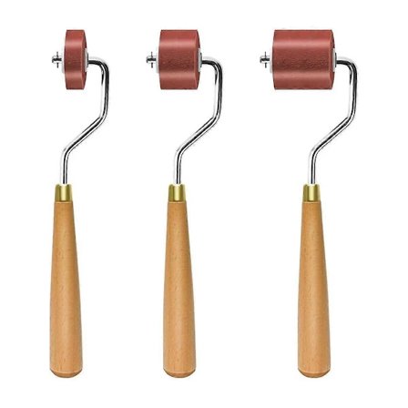 3 stk. Gummi Ruller til Håndværk, Blækrulle Sæt med Komfortabelt Greb til Trykning, Håndværk og Stempling