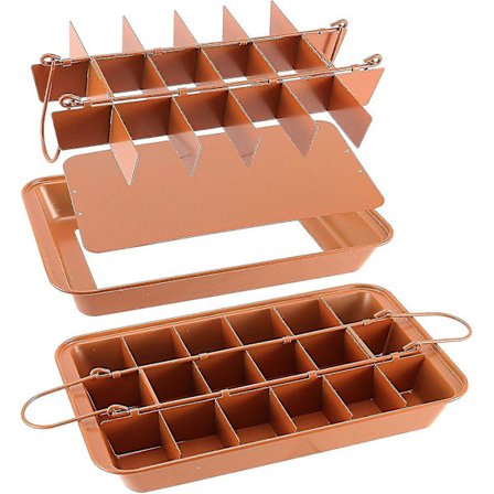 {PL}2-pack 12 x 8 x 2 tum 18-rutnät Non-stick Brownieform med avdelare