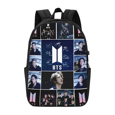 BTS Ryggsekk for Menn Kvinner Tenåringer, Vannbestandig Casual Dagstursekk-vc46