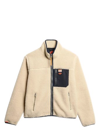 Vintage Retro Full Zip Fleece Beige Superdry