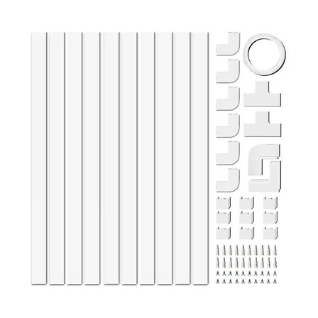 4m elektrisk kabelkanal, kabelskjuler på vegg for én ledning, malbar PVC, kabelkanal 10p