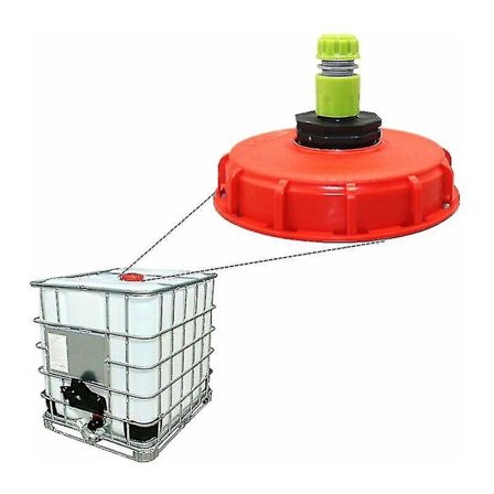 IBC tvättbart nylonöverdragsfilter med lock för 163 lock med 12 mm vattenpåfyllningsanslutning