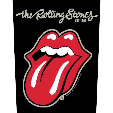 The Rolling Stones Plastered Tongue Patch One Size Svart/Röd/Vit