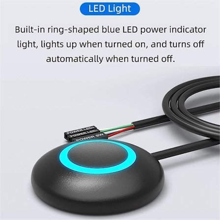 Computer Desktop Switch PC Motherboard Power Extension Cable Switch Ekstern Power Switch Desktop Knap Switch Sort