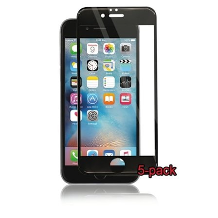 5-pack iPhone 6S/6 Plus Curved Silicate Glass, Panzer, Black