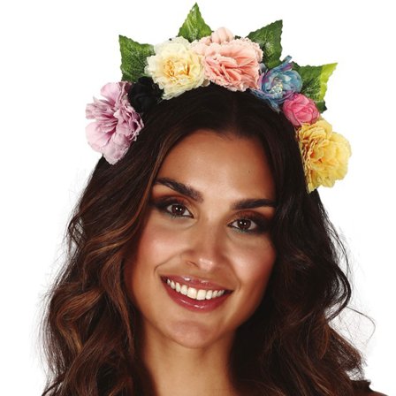 Hårbøyle med Lyse Blomster & Blader