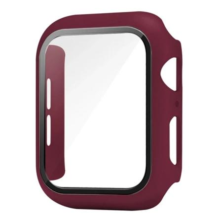 Glas+ Cover för Apple Watch Screen Protector Case 41mm 45mm 42mm 38mm 44mm 40mm Reptålig skyddande iWatch 9 8 7 6 SE 5 wine red Series456 SE 40MM