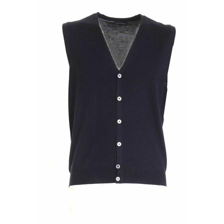 Paolo Fiorillo Capri Sleeveless Strik Blå, Herre Slipover, Størrelse: 2XL