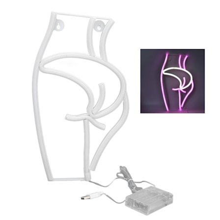 Neonljus Kvinnlig modell Intressant form Dubbel strömförsörjning Lätt att bära LED Nattljus för Bar KTVPink Light