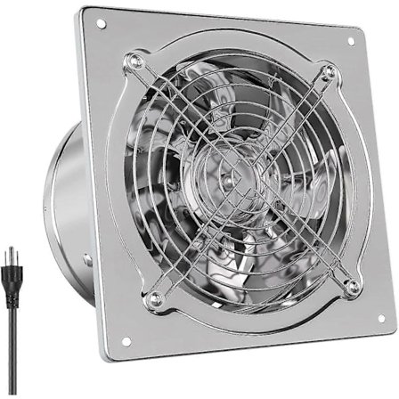 Hg Power 6 tommer Køkkenudsugningsventilator, Kraftig Badeværelsesventilator med Spjæld, Bærbar Vindue Lille Røgsuger Ventilationsventilator til Butik