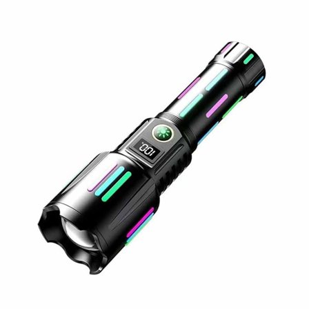 20W Vit Laser Ficklampa Presentförpackning med 26650 Batteri & USB-kabel - Uppladdningsbar, Zoombar