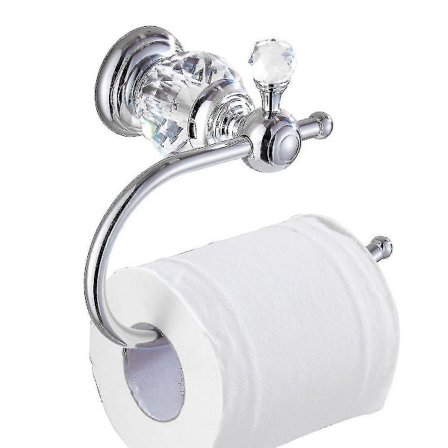 Crystal Series Toiletpapirholder i messing, poleret krom