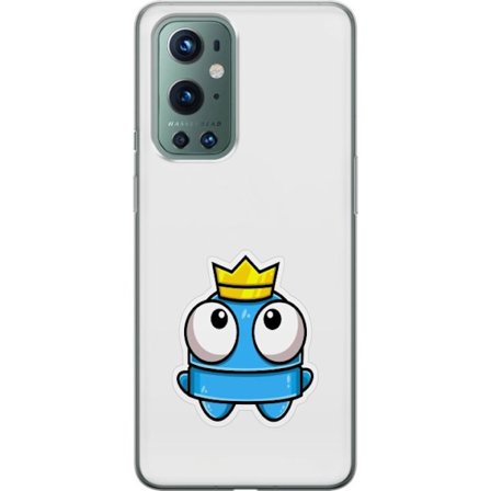 Yhteensopiva Puhelinkuori OnePlus OnePlus 9 Pro Sininen piirros hahmo kruunulla ja suurilla silmillä leikkisässä kuninkaallisessa tyylissä
