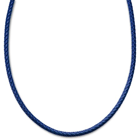 Tenvis | Collier en cuir bleu 5 mm pour hommes - Colliers en cuir