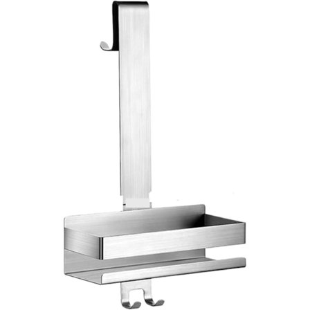 Brusehylde i stål - Multifunktionel badeværelsesorganisator med ekstra opbevaring. Stabil brusehylde til shampoo, shampoo og badeværelsesartikler_OF