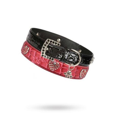 East Side Collection - Charmed Croco Halsband - SVART- Hundhalsband