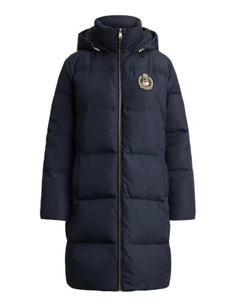 Lauren Ralph Lauren | Crest-Patch Hooded Quilted Down Coat | XS