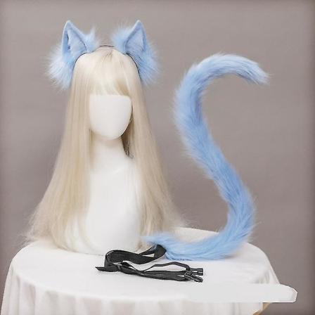 Katte ører og hale sæt Anime Cosplay pandebånd - Halloween fest kostume tilbehørssæt Color 4