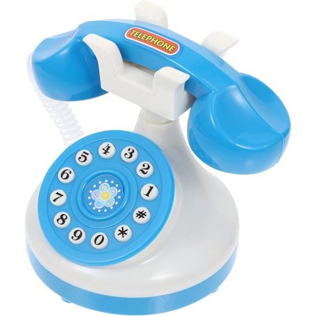 Retro Ledningstelefon i Plastik Vintage Fastnet Telefon Tegneserie Simuleret Telefon Gammeldags Telefon til Børn Tidlig