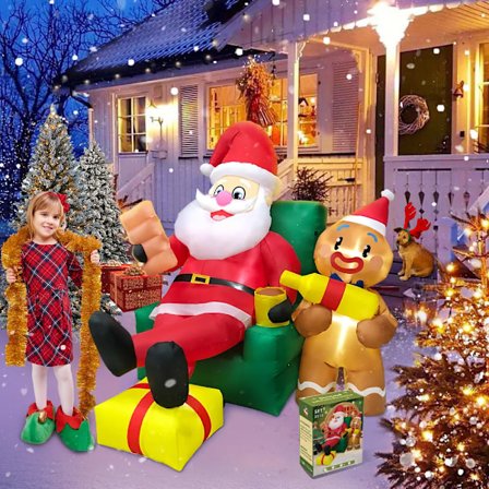 Hot Uppblåsbar Snögubbe Jultomte God Jul Träd Båge Hem Utomhus Dekoration LED Ljus