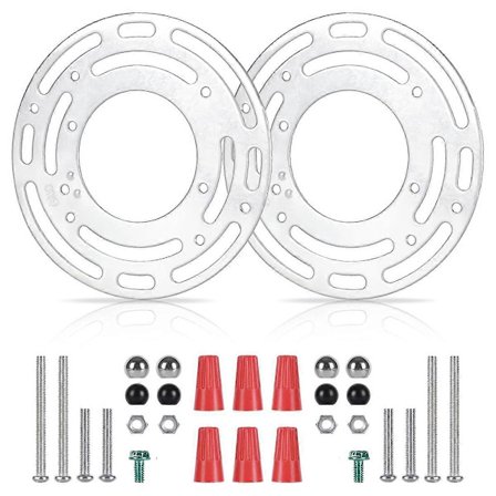 2-pak Lysarmatur Monteringsbeslag, Loftlys Monteringsplade, Væglampe Monteringsblokke med Skrue og Møtrikker (FMY)