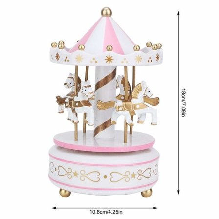 Musiikkilaatikko, karuselli Musiikkilaatikko karuselli Joululahja Hääpäivälahja koriste Karuselli Pinkki(Valkoinen + Pinkki)