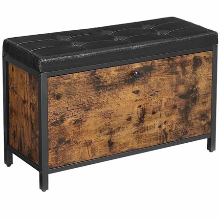 Rootz Skobænk - Skoskab - Opbevaring - 6 par sko - Industriel - 80 x 30 x 51 cm - Brun - Sort