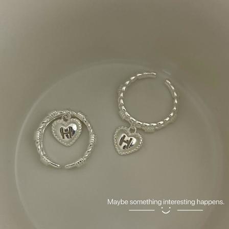 Ring Heart Stud S925 Sølv modesmykker Ac5127