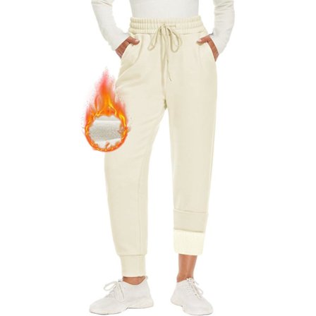 Lämpimät naisten collegehousut, vuoratut, 2 taskua, kiristysnyöri, talvifleece korkea vyötärö, pitkät urheilutrikoot, treenihousut, vapaa-ajan housut,