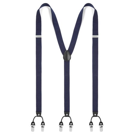 Bretele albastru intens XL înguste cu cleme pentru bărbați - Bretele cu clips