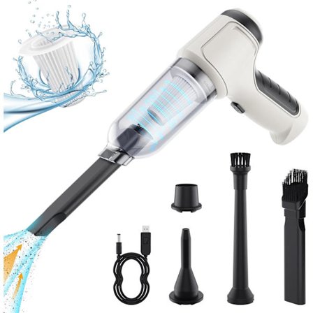 Håndholdt støvsuger, 12000PA kraftig sugekraft trådløs bilstøvsuger, mini bærbar genopladelig trådløs håndholdt støvsuger