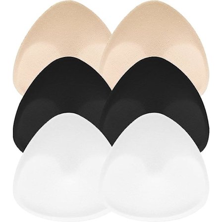 3 Pairs of Bra Pads, Triangular Breathable Bra Inserts, Removable Comfortable Pads for Women and Girls
