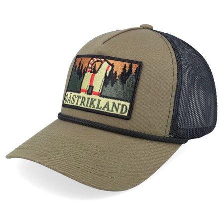 Wild Spirit - Zwart trucker Cap - Swedish Gästrikland Landscape Rope Olive/Black A-frame Trucker @ Hatstore