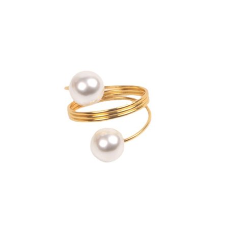 10-pakning serviettring med perler, bordpynt, gullserviett