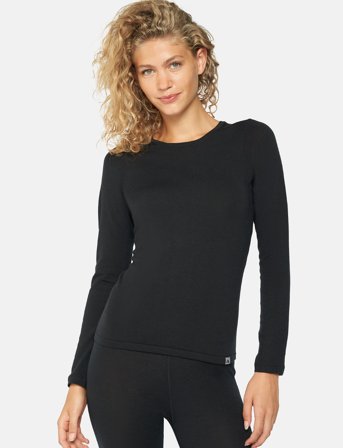 Danish Endurance Women's Merino Long Sleeved Shirt - Black - XL