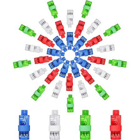 40 stk LED Fingerlys Fingerlommelygter 4 Farver Lyse Fingerlampe Fingerklipslys Legetøj til Pary Gaver, Festfavoritter, Live, Raves, Koncert Sho