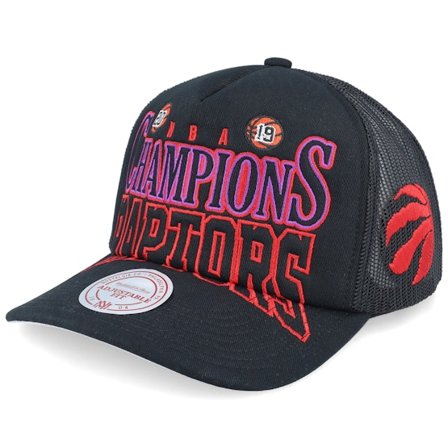 Mitchell & Ness - NBA Svart trucker Caps - Toronto Raptors Big Champ Black A-Frame Trucker @ Hatstore