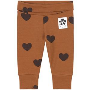 Mini Rodini Basic Hearts Nb Leggings Tencel Brown 62 cm - Bottoms - 62 cm - Brown