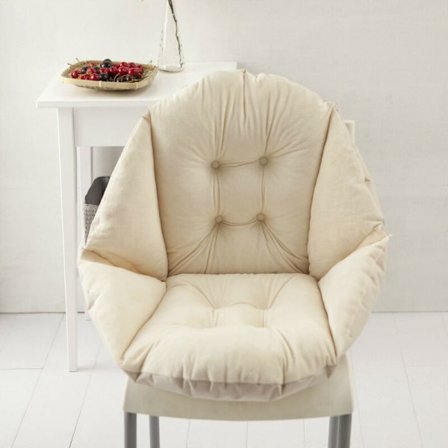 Kilkudde för stolskudde Trädgårdsstolsdyna med ryggstöd Skal Trädgårdsfåtölj Halm Rottingstol Vattentät Elastisk Bekväm Sammet Beige 4040cm