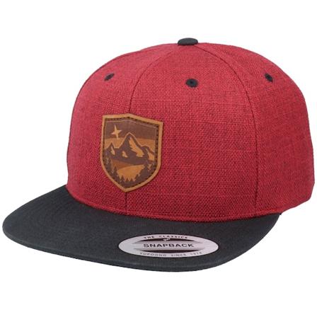 Wild Spirit - Starry Mountain Patch Melange Red/Black Snapback Snapback Red Cap - @ Hatstore