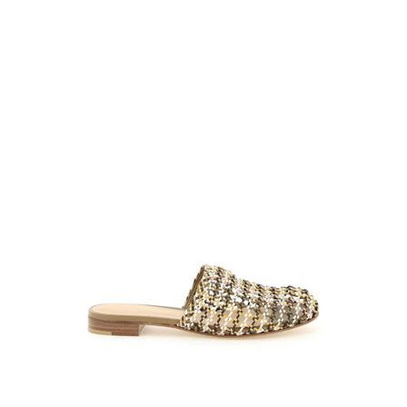 Salvatore Ferragamo, woven nappa leather mules Brązowy, Kobieta, Rozmiar: 36 1/2 EU