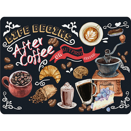 Vintage Kaffemønster Opvaskemåtte, Skridsikker Absorberende Gummimåtte, Køkkenplade, Perfekt Tilbehør til Køkkenbordplader og Kaffe